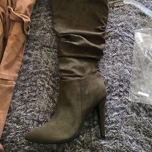 High Knee Boots Olive